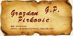 Grozdan Pirković vizit kartica